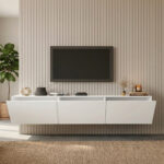 Wall mounted tv stand Felita white 150x31.4x30cm - Image 2