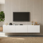 Wall mounted tv stand Felita white 150x31.4x30cm