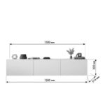 Wall mounted tv stand Felita white 150x31.4x30cm - Image 3