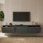 Wall mounted tv stand Felita anthracite 150x31.4x30cm - Слика 2