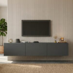 Wall mounted tv stand Felita anthracite 150x31.4x30cm
