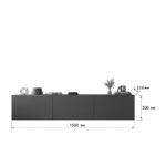 Wall mounted tv stand Felita anthracite 150x31.4x30cm - Слика 3