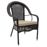 Dining set 5pcs Cellin meta-pe brown - Слика 2
