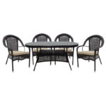 Dining set 5pcs Cellin meta-pe brown