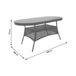 Dining set 5pcs Cellin meta-pe brown - Слика 5