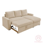 Belle reversible corner sofa bed beige fabric 236x164x88cm - Image 2