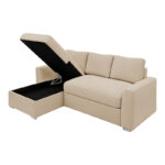 Belle reversible corner sofa bed beige fabric 236x164x88cm - Image 3