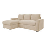Belle reversible corner sofa bed beige fabric 236x164x88cm - Image 4