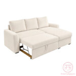 Belle corner reversible sofa bed ecru fabric 236x164x88cm - Image 2