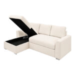 Belle corner reversible sofa bed ecru fabric 236x164x88cm - Image 3