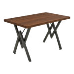 Table Vertex walnut with black metal 110x70x72cm - Слика 2