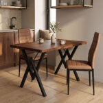 Table Vertex walnut with black metal 110x70x72cm