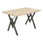 Table Vertex in travertine look and black metal 110x70x72cm - Слика 2