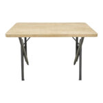 Table Vertex in travertine look and black metal 110x70x72cm - Слика 3
