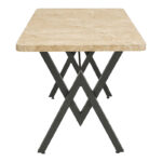 Table Vertex in travertine look and black metal 110x70x72cm - Слика 4