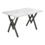 Table Vertex white marble with black metal 110x70x72cm - Слика 2