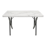 Table Vertex white marble with black metal 110x70x72cm - Слика 3