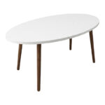 Coffee table Sartori white with natural color 90x45x43cm - Image 2
