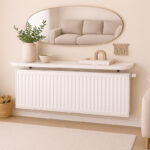 Wall shelf Miliano white with black metal 100x18x15cm