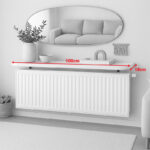 Wall shelf Miliano white with black metal 100x18x15cm - Слика 3