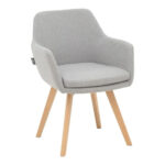 Dining Room with Safira Gray Armchairs and Antoro Glass Table D100x75cm Set of 5pcs - Image 5