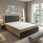 Bed with mattress Athos-Nemesis sonoma-anthracite 160x200cm