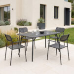 Moraja Deraby set of 5 pieces black metal 140x80x72cm