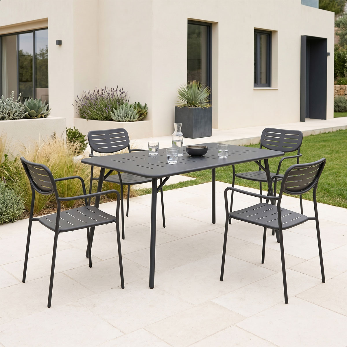 200-001680 Moraja Deraby set of 5 pieces black metal 140x80x72cm - Image 1