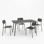 Moraja Deraby Ι set of 5 pieces black metal 140x80x72cm - Image 2