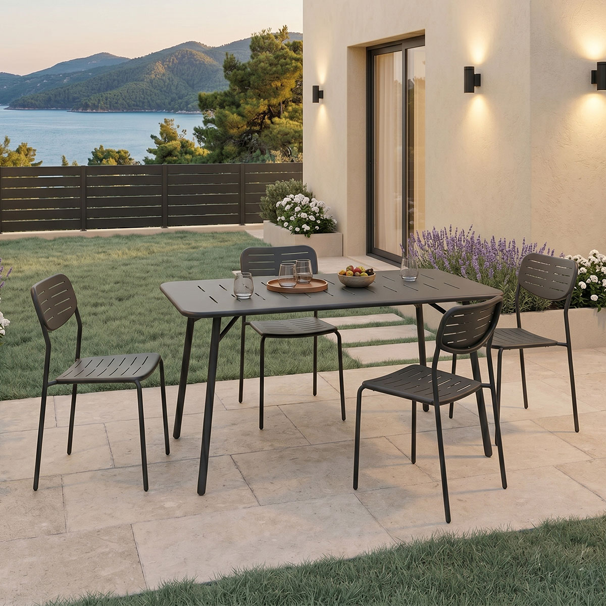 200-001682 Moraja Deraby Ι set of 5 pieces black metal 140x80x72cm - Image 1
