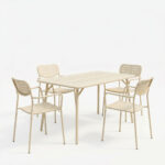 Moraja Deraby set of 5 pieces cream metal 140x80x72cm - Image 2