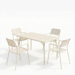 Moraja Federal set of 5 pieces cream metal 140x80x72cm - Image 2