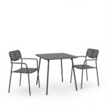 Moraja Deraby set of 3 pieces black metal 70x70x73cm - Image 2