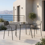 Moraja Deraby set of 3 pieces black metal 70x70x73cm
