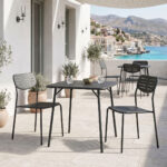 Moraja Deraby I set of 3 pieces black metal 70x70x73cm