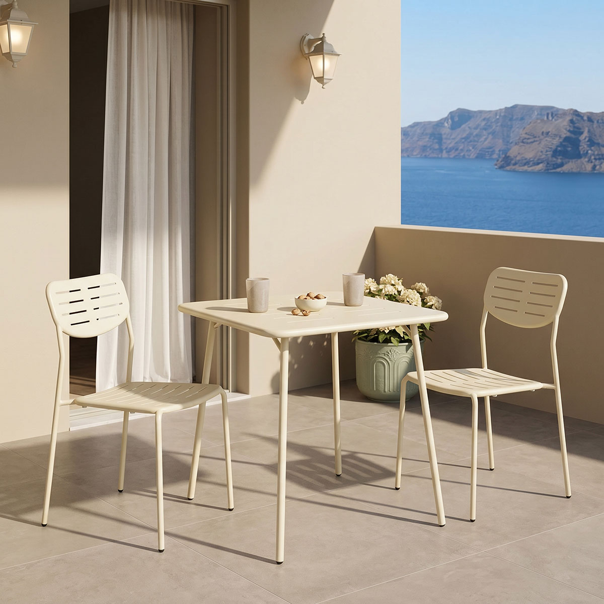200-001694 Moraja Deraby I set of 3 pieces cream metal 70x70x73cm - Image 1