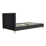 Bed with mattress Nevil-Nemesis anthracite fabric with natural color leg 100x200cm - Image 3