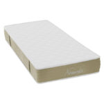 Bed with mattress Nevil-Nemesis anthracite fabric with natural color leg 100x200cm - Image 4