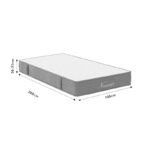 Bed with mattress Nevil-Nemesis anthracite fabric with natural color leg 100x200cm - Image 6