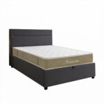 Bed with mattress and storage space Molito-Nemesis velvet anthracite 120x200cm - Слика 2