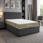 Bed with mattress and storage space Molito-Nemesis velvet anthracite 120x200cm