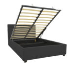 Bed with mattress and storage space Molito-Nemesis velvet anthracite 120x200cm - Слика 3