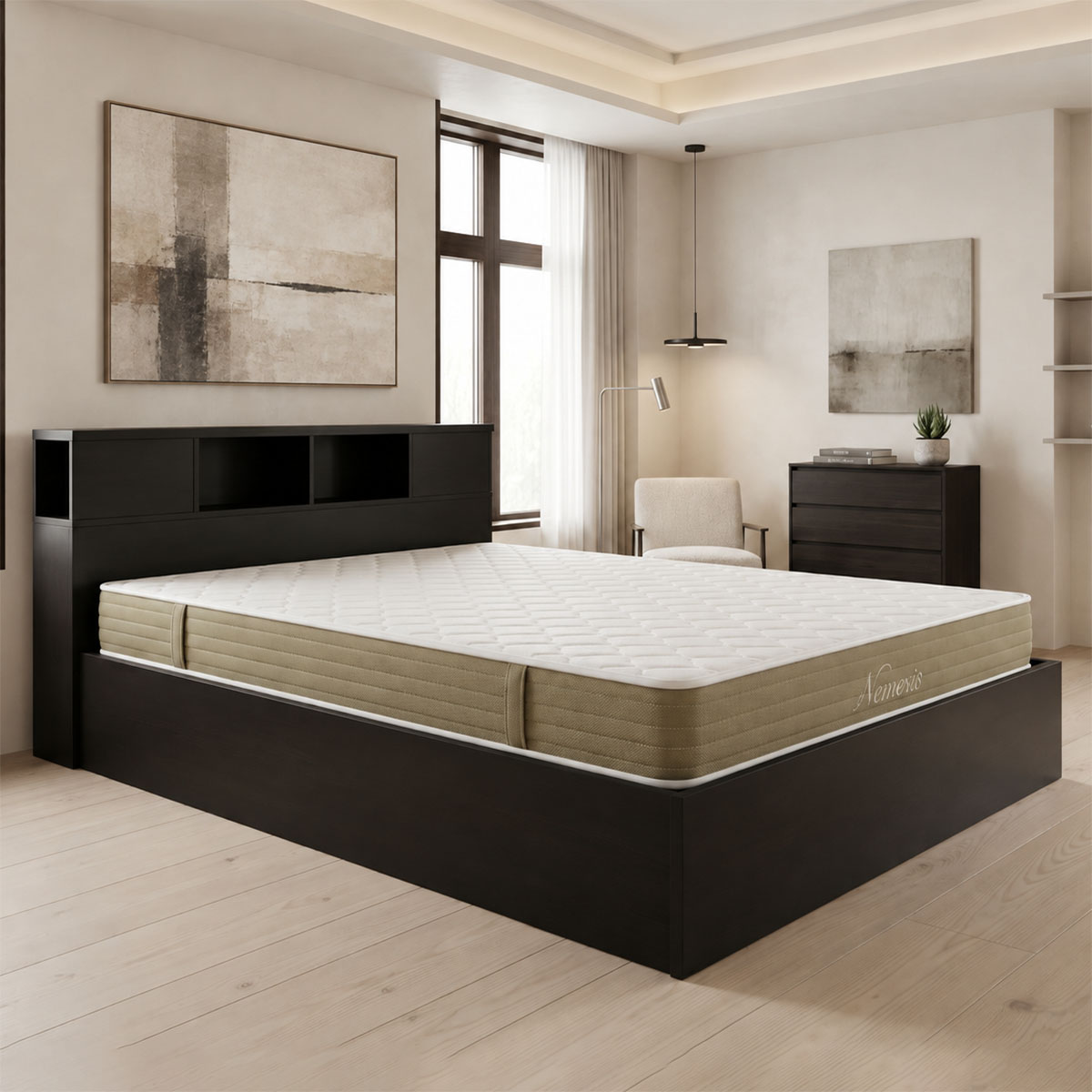 200-001814 Bed with mattress Olympus Nemesis wenge 160x200cm - Слика 1