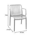 Dining set Zoi Groovy set 5pcs cappuccino PP 80x80x74cm - Слика 6