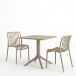 Dining set Zoi Groovy set 3pcs cappuccino PP 80x80x74cm - Image 2