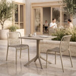 Dining set Zoi Groovy set 3pcs cappuccino PP 80x80x74cm