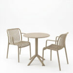 Dining set Mercon Zoi set 3pcs cappuccino PP Φ60x75cm - Image 2
