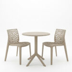 Dining set Mercon Hush set 3pcs cappuccino PP Φ60x75cm - Слика 2