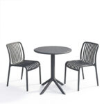 Dining set Mercon Zoi set 3pcs anthracite PP Φ60x75cm - Слика 2