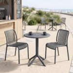 Dining set Mercon Zoi set 3pcs anthracite PP Φ60x75cm